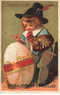Delcampe - CHROMO #MK41340 CHOCOLAT PAYRAUD UN ENFANT AU CHAPEAU ET UN OEUF GEANT LYON - Autres & Non Classés