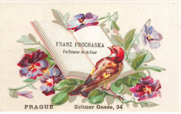Delcampe - MIKIH-CHROMO- 0032 PRAGUE TCHEQUIE  FRANZ PROCHASKA PARFUMEUR DE LA COUR PARFUMERIE OISEAU VIOLETTES - Autres & Non Classés