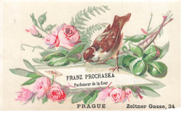 Delcampe - MIKIH-CHROMO- 0033 PRAGUE TCHEQUIE  FRANZ PROCHASKA PARFUMEUR DE LA COUR PARFUMERIE OISEAU ROSES - Autres & Non Classés