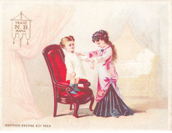 Delcampe - MIKIH-CHROMO- 0036 TRADE N.B. MARK ENFANT DEBOUT SUR UN FAUTEUIL GONTHIER DREYFUS - Autres & Non Classés