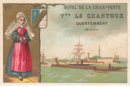 Delcampe - MIKIH-CHROMO- 0055 HOTEL CROIX VERTE CHANTOUX QUESTEMBERT FEMME DE LORIENT - Autres & Non Classés