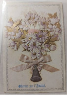 Delcampe - MIKI-BP7-012- CHROMO VOEUX FLEURS SYSTEME DEPLIANT AJOUTIS - Autres & Non Classés