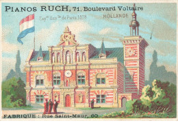Delcampe - MIKIH-CHROMO- 0047 HOLLANDE EXPOSITION 1878 PIANOS RUCH + PARTITION POLKA SAIDA PAR LOUIS DESSAUX - Autres & Non Classés