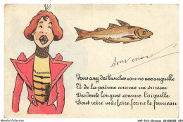 Delcampe - AYPP12-0890-CHROMOS - Souvenir - Dessin D'une Fille Et Un Poisson - Autres & Non Classés