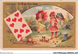 Delcampe - AHHP7-1218 - CHROMOS - CHOCOLAT-GUERIN-BOUTRON - PARIS - Dix De Coeur - Bonté  - 10,5 X 7cm - Guérin-Boutron