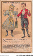 Delcampe - AHHP3-0507 - CHROMOS - CHOCOLAT-GUERIN-BOUTRON - PARIS - L'assiette Et La Bouteille - 10,5 X 7cm - Guérin-Boutron