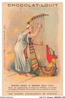 Delcampe - AXYP17-1263-CHROMOS - Chocolat Louit - Grande Harpe Ou Magadis - Les Anciens Instruments De Misique - Louit
