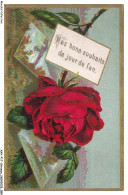 Delcampe - AXYP17-1282-CHROMOS - Chocolat Louit - Mes Bons Souhaits De Jour De L'an - Rose - Louit