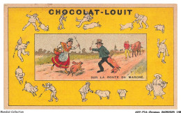 Delcampe - AXYP16-1227-CHROMOS - Chocolat Louit - Sur La Route Du Marché - Louit