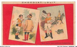 Delcampe - AXYP16-1232-CHROMOS - Chocolat Louit - Qui Flatte Son Maitre L'exploite - Louit