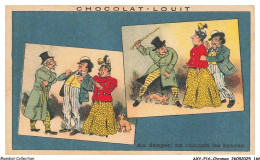 Delcampe - AXYP16-1236-CHROMOS - Chocolat Louit - Au Danger On Connait Les Braves - Louit
