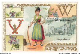 Delcampe - AXYP16-1212-CHROMOS - Chocolat Louit - Lettre W - Wistrie - Violette - Vénitienne - Louit