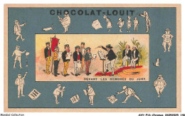 Delcampe - AXYP16-1226-CHROMOS - Chocolat Louit - Devant Les Membres Du Jury - Louit