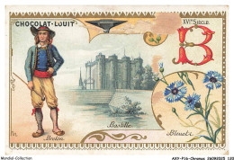 Delcampe - AXYP16-1213-CHROMOS - Chocolat Louit - Lettre B - Bastille - Bleuets - Breton - Louit