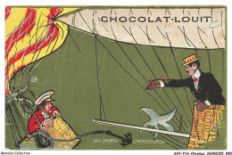 Delcampe - AXYP16-1198-CHROMOS - Chocolat Louit - Les Sports - L'aérostation - Louit