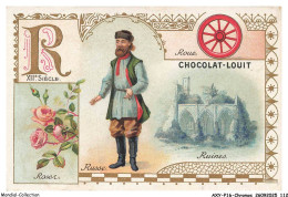 Delcampe - AXYP16-1209-CHROMOS - Chocolat Louit - Lettre R- Roue - Roser - Russe Ruines - Louit