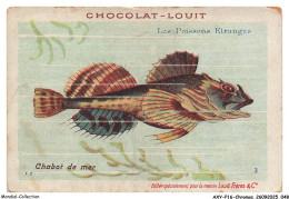 Delcampe - AXYP16-1177-CHROMOS - Chocolat Louit - Les Poissons étranges - Chabot De Mer - Louit
