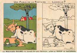 Delcampe - MIKII-367 CHROMO FABLE DE LA FONTAINE PUBLICITAIRE SIROP DE GAIARSOL BENJAMIN RABIER COLORIAGE - Autres & Non Classés