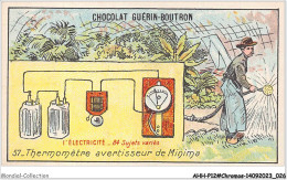 Delcampe - AHHP12-2215 - CHROMOS - CHOCOLAT-GUERIN-BOUTRON - PARIS - Thermometre Avertisseur De Minima - 10,5 X 7cm - Guérin-Boutron
