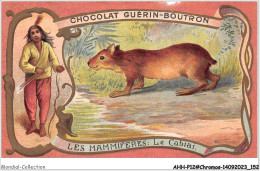 Delcampe - AHHP12-2278 - CHROMOS - CHOCOLAT-GUERIN-BOUTRON - PARIS - Les Mammiferes - Le Cabiaï - 10,5 X 7cm - Guérin-Boutron