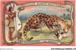 Delcampe - AHHP12-2287 - CHROMOS - CHOCOLAT-GUERIN-BOUTRON - PARIS - Les Mammiferes - Le Jaguar - 10,5 X 7cm - Guérin-Boutron