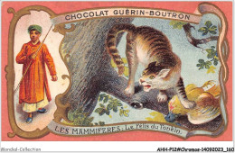 Delcampe - AHHP12-2282 - CHROMOS - CHOCOLAT-GUERIN-BOUTRON - PARIS - Les Mammiferes - Le Felis Du Tonkin - 10,5 X 7cm - Guérin-Boutron