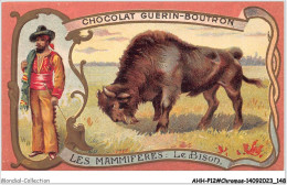 Delcampe - AHHP12-2276 - CHROMOS - CHOCOLAT-GUERIN-BOUTRON - PARIS - Les Mammiferes - Le Bison - 10,5 X 7cm - Guérin-Boutron