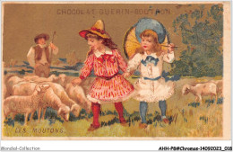 Delcampe - AHHP8-1410 - CHROMOS - CHOCOLAT-GUERIN-BOUTRON - PARIS - Les Moutons - 10,5 X 7cm - Guérin-Boutron