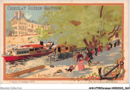 Delcampe - AHHP7-1383 - CHROMOS - CHOCOLAT-GUERIN-BOUTRON - PARIS - Le Bateau Mouche - 10,5 X 7cm - Guérin-Boutron
