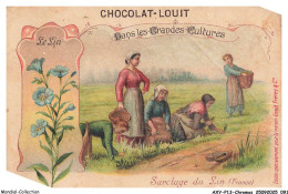 Delcampe - AXYP13-0912-CHROMOS - Chocolat-louit - Le Lin - Dans Les Grandes Cultures - Sarclage Du Lin - Louit