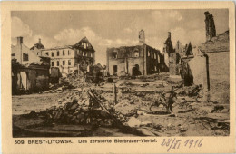 Delcampe - Brest-Litowsk - Das Zerstörte Bierbrauer Viertel - Feldpost - Ukraine