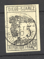 Delcampe - Diégo Suarez :  Yv   7  (o)  Marque D'entreprise Au Verso - Used Stamps