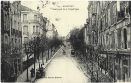 Delcampe - 07 - Annonay - Boulevard De La République (petite Animation) - Devanture Imprimerie Annoneenne - Annonay