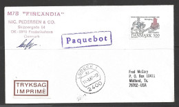 Delcampe - 1987 Paquebot Cover,  Denmark Stamp Mailed In Lubeck, Germany - Briefe U. Dokumente