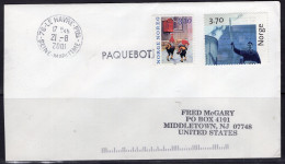 Delcampe - 2001 Paquebot Cover, Norway Stamp Mailed In LeHavre, France - Briefe U. Dokumente