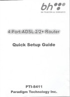 Delcampe - 4 Port ADSL 2/2 + Ruter - Setup Guide - Andere Componenten
