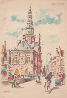 Delcampe - Nederland Bolsward Stadhuis Architectuur Aquarel Gefrankeerd #SCG188 - Bolsward