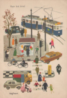 Delcampe - Nederland Stadsgezicht Levendig Stadsleven Tram Kinderen Oblitereerd #SCG169 - Vlaardingen