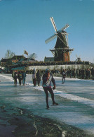 Delcampe - Nederland Kinderdijk Zuid Holland Winterlandschap Met Ijschaatsers En #SCG128 - Kinderdijk