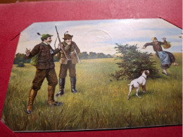 Delcampe - Femme,chasseurs,chien, Fusil. - Jagd
