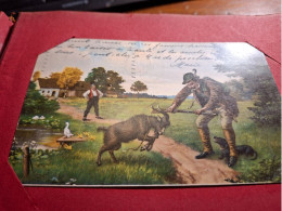 Delcampe - Chasseur,chien,bouc,etang,fusil. - Jagd