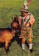 Delcampe - Ethnic German Boy In Traditional Costume Goat Vintage Postcard B817 - Sonstige & Ohne Zuordnung