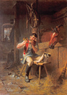 Delcampe - Bundespostmuseum Frankfurt Am Main 1982 Boy Post Horn Horse Barn Postcard B817 - Sonstige & Ohne Zuordnung