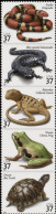 Delcampe - 2003 37 Cents Reptiles & Amphibians, Strip Of 5, MNH - Ongebruikt
