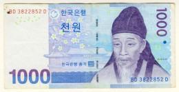 Delcampe - 2005 South Korea 1000 Won 3822852 Paper Banknote Money Currency - Corée Du Sud