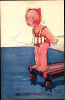 Delcampe - Artiste CPA Mallet, Beatrice, Mädchen Vor Dem Sprung Ins Wasser - Sonstige & Ohne Zuordnung