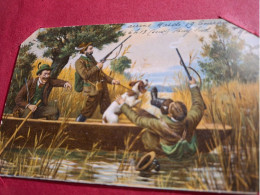 Delcampe - Chasseur Tombant D'une Barque,chien,riviere. - Jagd