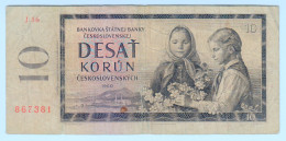 Delcampe - 1960 Czechoslovakia 10 Korun 867381 Paper Banknote Money Currency - Tchécoslovaquie