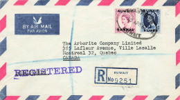 Delcampe - COVER. KUWAIT. 28 APR 57. REGISTERED. BY AIR MAIL. TO CANADA - Kuwait