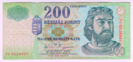 Delcampe - 2003 Hungary 200 Forint 0528803 Paper Banknote Money Currency - Hongrie